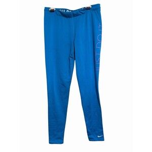Nike pro combat dry fit Therma Blue W Pink Graphics leggings Size Medium Sporty